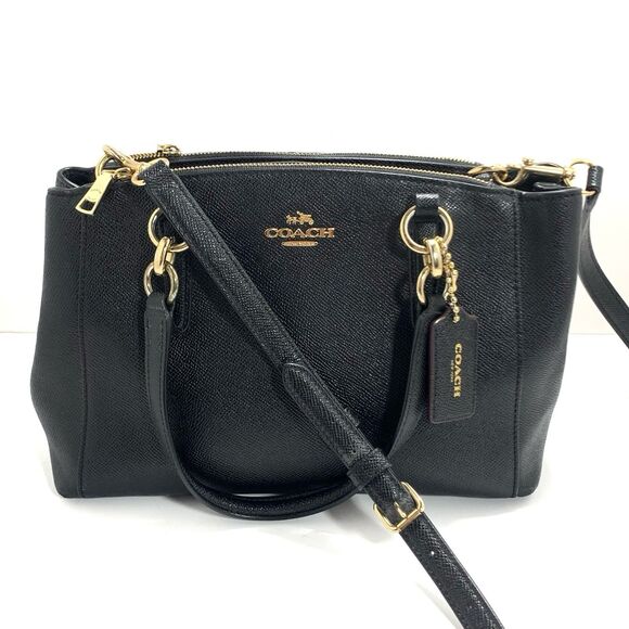 COACH F57525  BLACK PEBBLE LEATHER SATCHEL PURSE W/ TAG - Picture 1 of 16